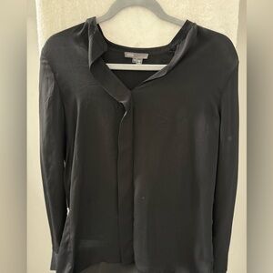 Vince black silk pleat back blouse in size 4